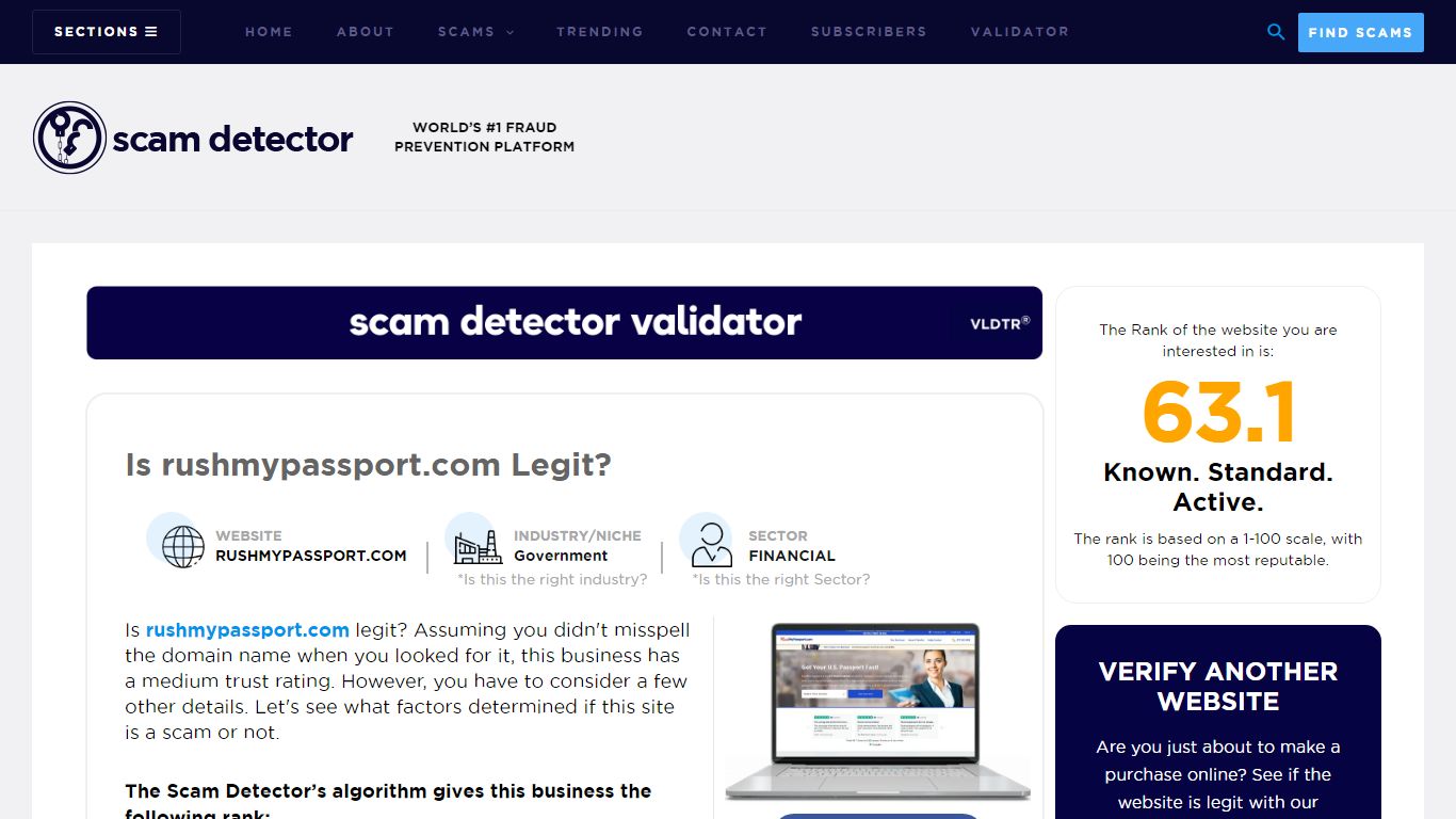 rushmypassport.com Review - Scam Detector